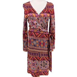 Rare VTG Y2K‎ Diane Von Furstenberg Greo Maximalist Avant Garde Wrap Dress 10